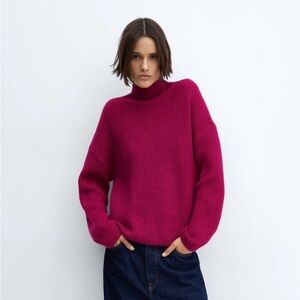 Mango Turtleneck Knot Sweater